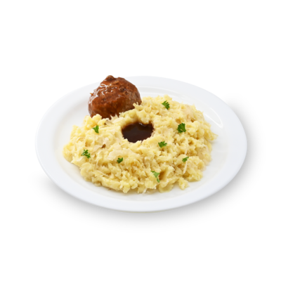 product-Stamppot zuurkool, half om half gehaktbal en jus